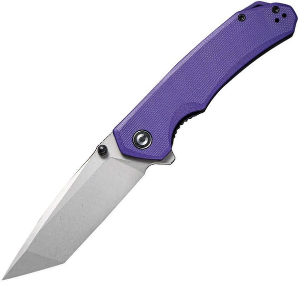 Civivi Brazen Linerlock Purple G10 Gray Stonewashed D2 Tanto - Knives.mx