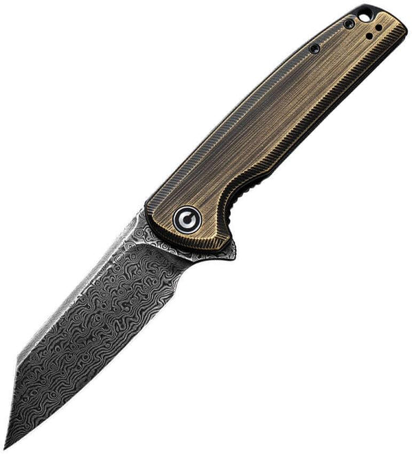 Civivi Brigand Linerlock Brass Damascus - Knives.mx