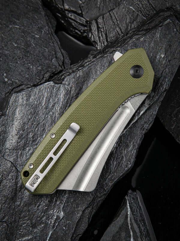 Civivi Bullmastiff Linerlock OD Green G10 Stonewashed 9Cr18MoV - Knives.mx