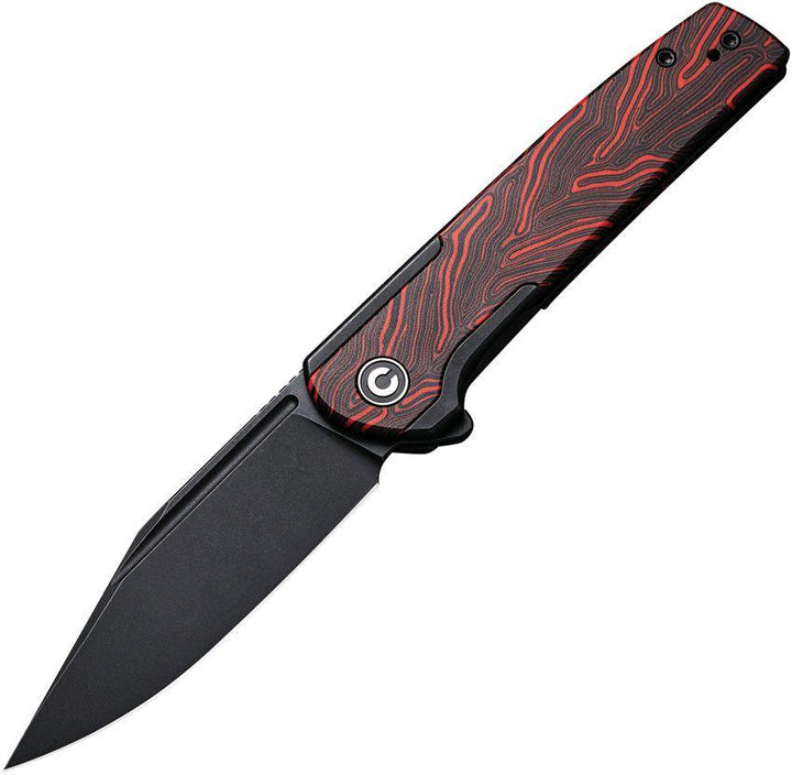 Civivi Cachet Framelock Stainless With G10 Black, Red Inlay Black Stonewashed 14C28N - Knives.mx