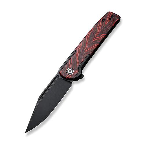 Civivi Cachet Framelock Stainless With G10 Black, Red Inlay Black Stonewashed 14C28N - Knives.mx