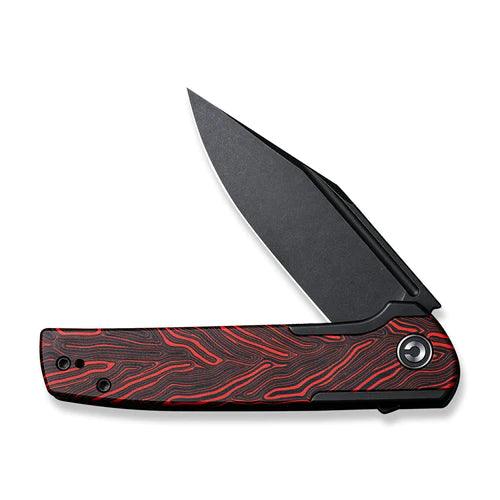 Civivi Cachet Framelock Stainless With G10 Black, Red Inlay Black Stonewashed 14C28N - Knives.mx