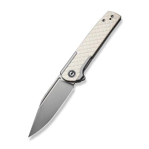 Civivi Cachet Framelock Stainless With G10 Ivory Inlay Silver Bead Blasted 14C28N - Knives.mx