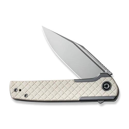 Civivi Cachet Framelock Stainless With G10 Ivory Inlay Silver Bead Blasted 14C28N - Knives.mx