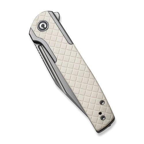 Civivi Cachet Framelock Stainless With G10 Ivory Inlay Silver Bead Blasted 14C28N - Knives.mx