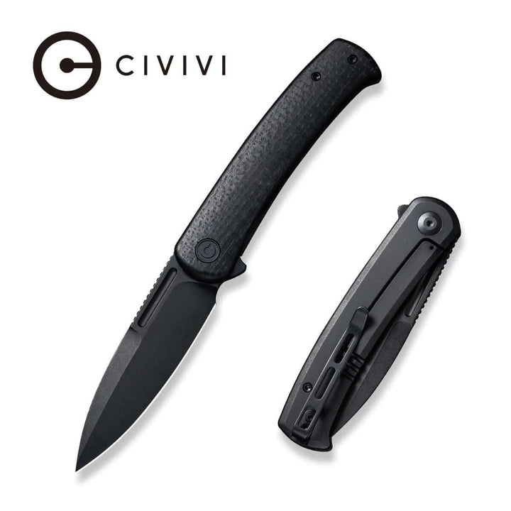 Civivi Cetos Framelock Black Micarta Coarse w Steel Side Stonewashed 14C28N - Knives.mx