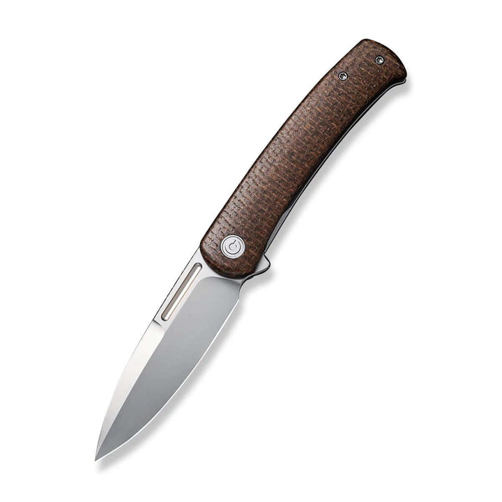 Civivi Cetos Framelock Brown Micarta Coarse w Gray Steel Side Bead Blasted 14C28N - Knives.mx
