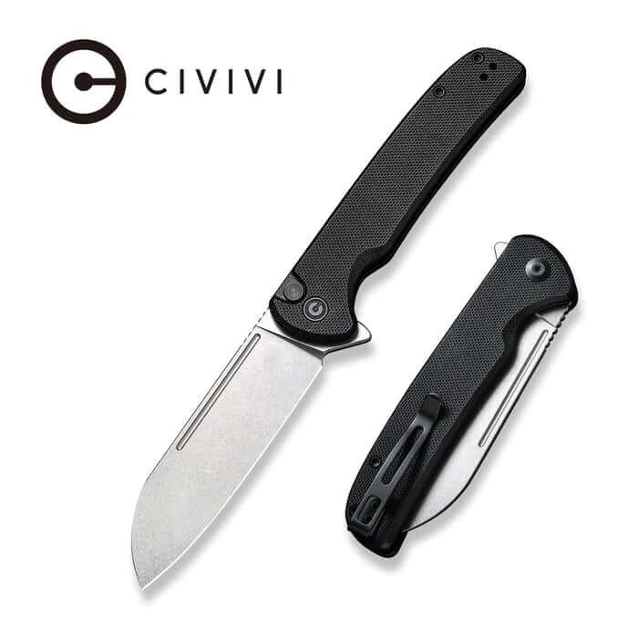 Civivi Chevalier Button Lock Black G10 Stonewashed 14C28N - Knives.mx