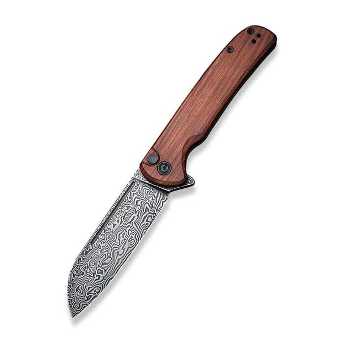 Civivi Chevalier Button Lock Cuibourtia Wood Damascus - Knives.mx