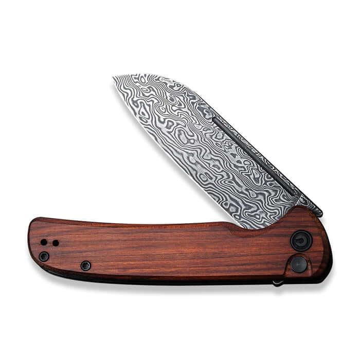 Civivi Chevalier Button Lock Cuibourtia Wood Damascus - Knives.mx