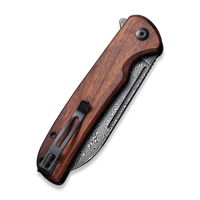 Civivi Chevalier Button Lock Cuibourtia Wood Damascus - Knives.mx