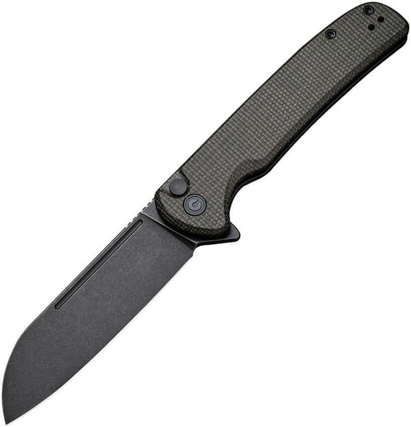 Civivi Chevalier Button Lock Dark Green Micarta Black SW 14C28N - Knives.mx