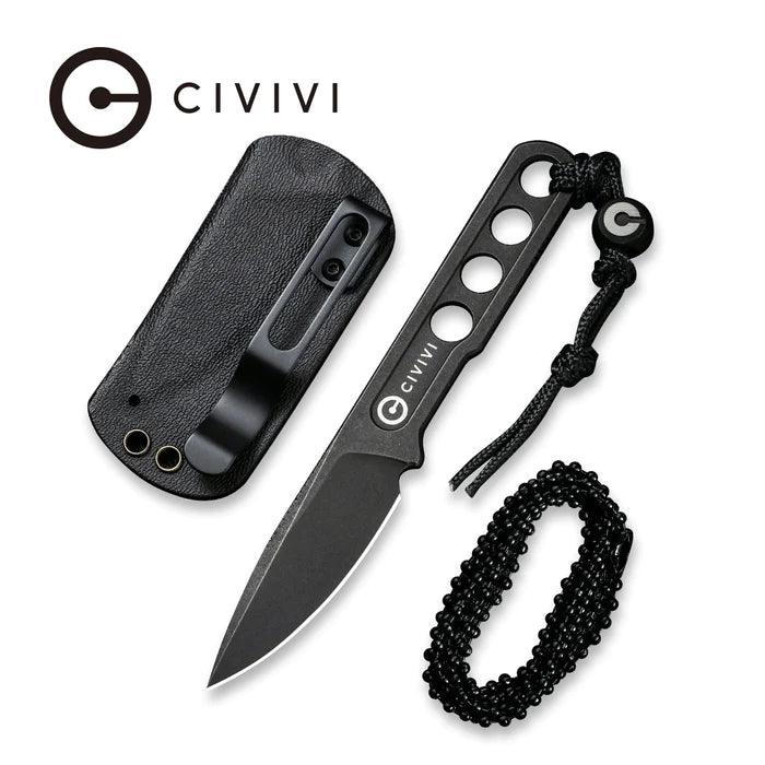 Civivi Circulus Fixed Blade Black Stonewashed Drop Point 10Cr15CoMoV - Knives.mx