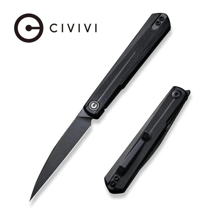 Civivi Clavi Linerlock Blackout G10 Stonewashed Wharncliffe Nitro-V - Knives.mx