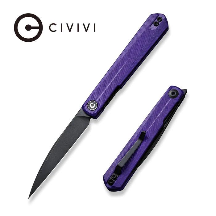 Civivi Clavi Linerlock Purple G10 Black Stonewashed Wharncliffe Nitro-V - Knives.mx