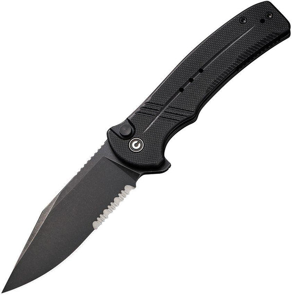 Civivi Cogent Button Lock Black G10 SW Serrated 14C28N - Knives.mx