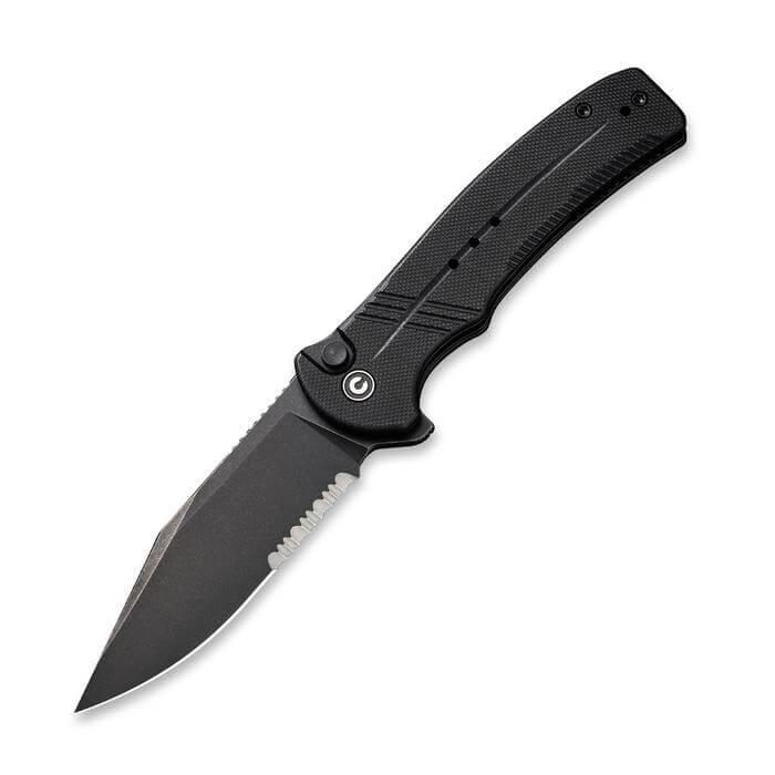 Civivi Cogent Button Lock Black G10 SW Serrated 14C28N - Knives.mx