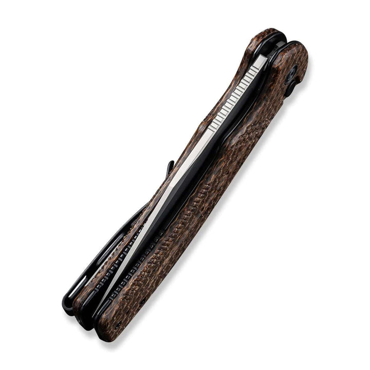 Civivi Cogent Button Lock Brown Coarse Micarta Silver Bead Blasted 14C28N - Knives.mx