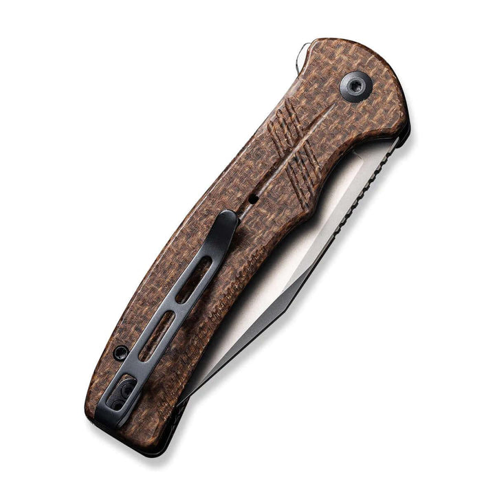 Civivi Cogent Button Lock Brown Coarse Micarta Silver Bead Blasted 14C28N - Knives.mx