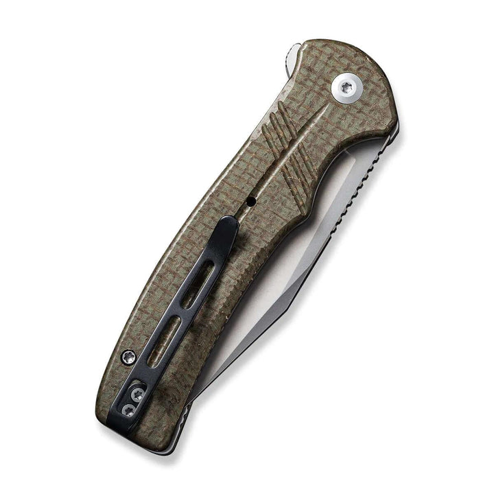 Civivi Cogent Button Lock Green Coarse Micarta Silver Bead Blasted 14C28N - Knives.mx