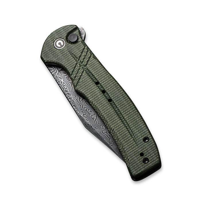 Civivi Cogent Button Lock Green Micarta Black Damascus - Knives.mx