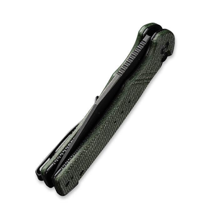 Civivi Cogent Button Lock Green Micarta Black SW Serrated 14C28N - Knives.mx