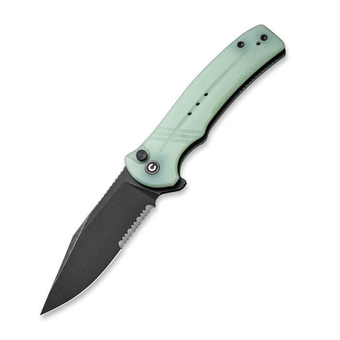 Civivi Cogent Button Lock Jade G10 Black SW Serrated 14C28N - Knives.mx