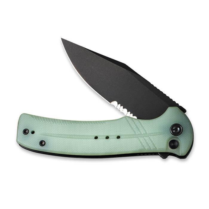 Civivi Cogent Button Lock Jade G10 Black SW Serrated 14C28N - Knives.mx
