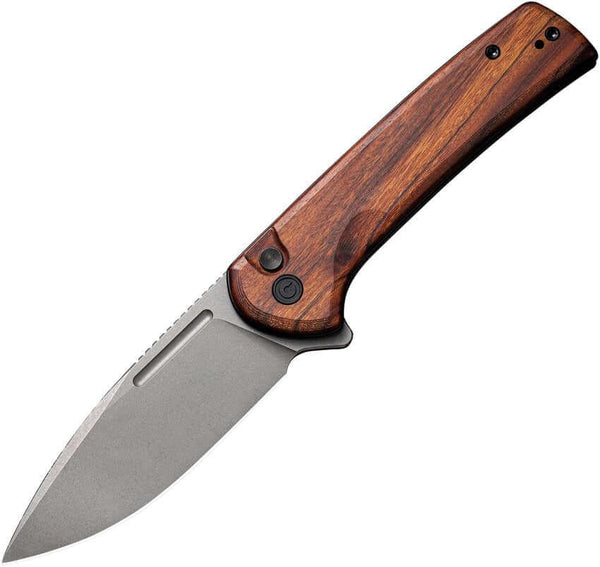 Civivi Conspirator Button Lock Cuibourtia Wood Gray Stonewashed Nitro-V - Knives.mx