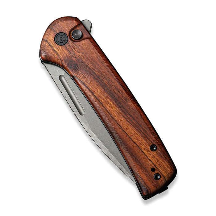 Civivi Conspirator Button Lock Cuibourtia Wood Gray Stonewashed Nitro-V - Knives.mx