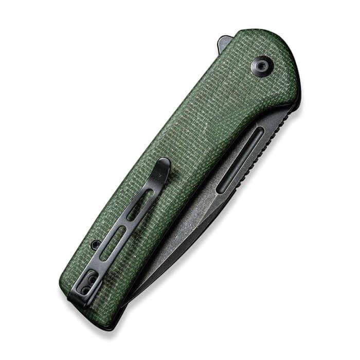 Civivi Conspirator Button Lock Green Micarta Black Stonewashed Nitro-V - Knives.mx
