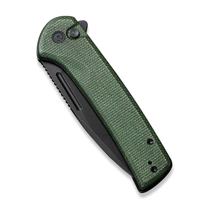 Civivi Conspirator Button Lock Green Micarta Black Stonewashed Nitro-V - Knives.mx