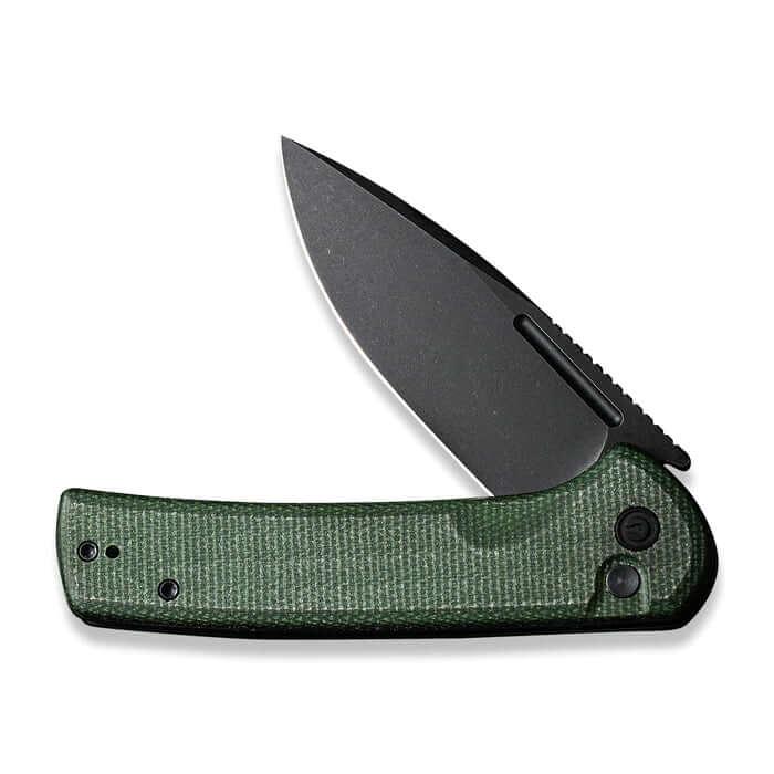 Civivi Conspirator Button Lock Green Micarta Black Stonewashed Nitro-V - Knives.mx