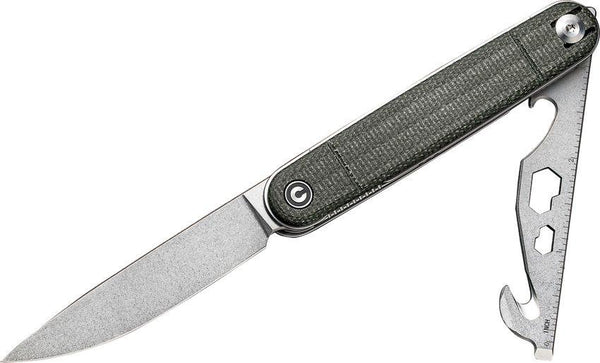 Civivi Crit Linerlock Green Micarta Stonewashed Nitro-V - Knives.mx