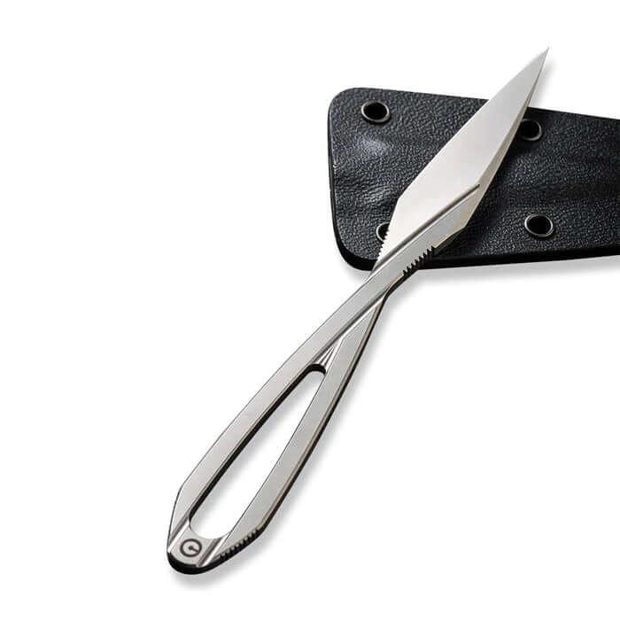 Civivi D-Art Neck Knife Silver Bead Blasted D2 - Knives.mx
