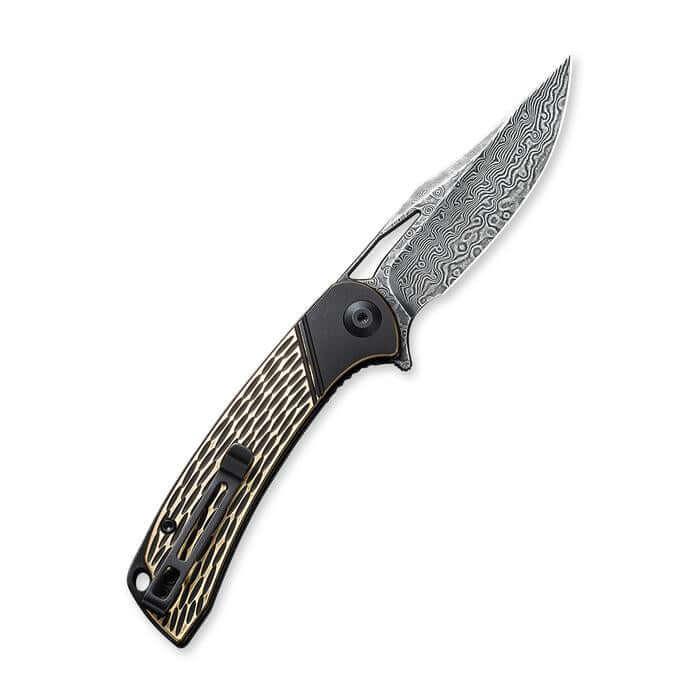 Civivi Dogma Black Polished Brass Handle Black Rubbed Damascus - Knives.mx