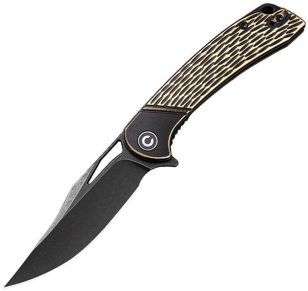 Civivi Dogma Black Polished Brass Handle Black Stonewashed D2 - Knives.mx