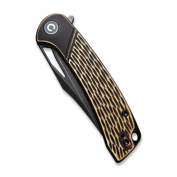 Civivi Dogma Black Polished Brass Handle Black Stonewashed D2 - Knives.mx