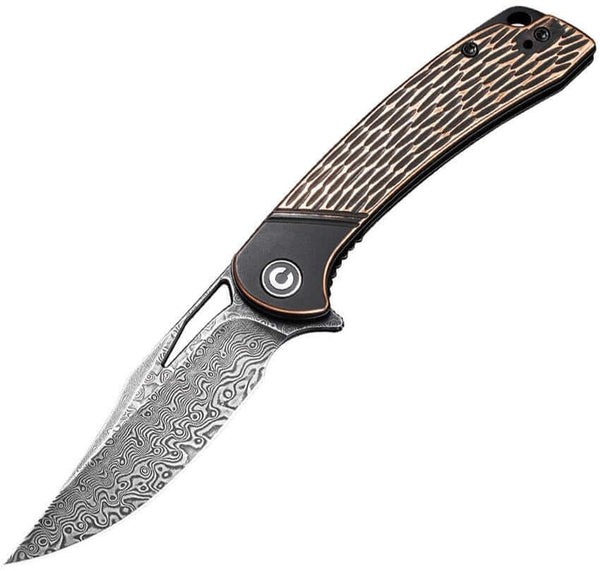 Civivi Dogma Black Polished Copper Handle Black Hand Rubbed Damascus - Knives.mx