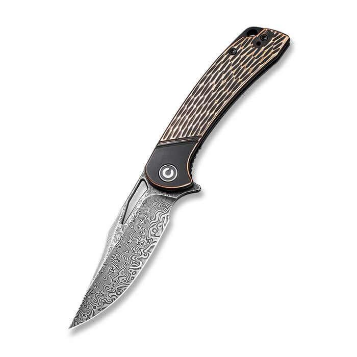 Civivi Dogma Black Polished Copper Handle Black Hand Rubbed Damascus - Knives.mx
