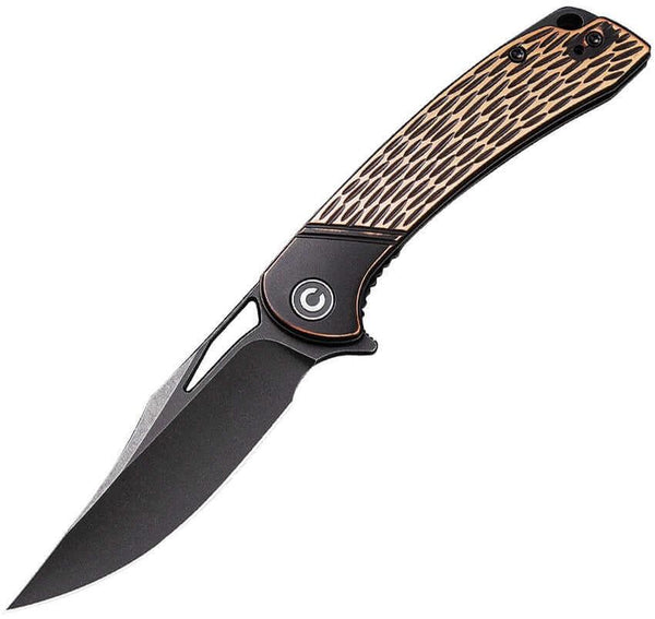 Civivi Dogma Black Polished Copper Handle Black Stonewashed D2 - Knives.mx