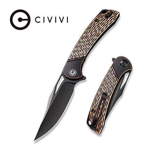 Civivi Dogma Black Polished Copper Handle Black Stonewashed D2 - Knives.mx