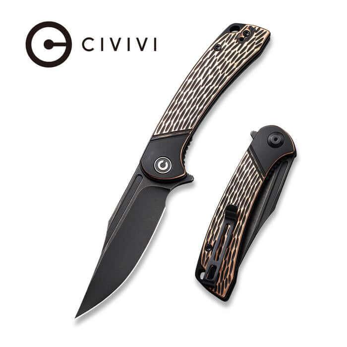 Civivi Dogma Black Polished Copper Handle Black Stonewashed D2 - Knives.mx