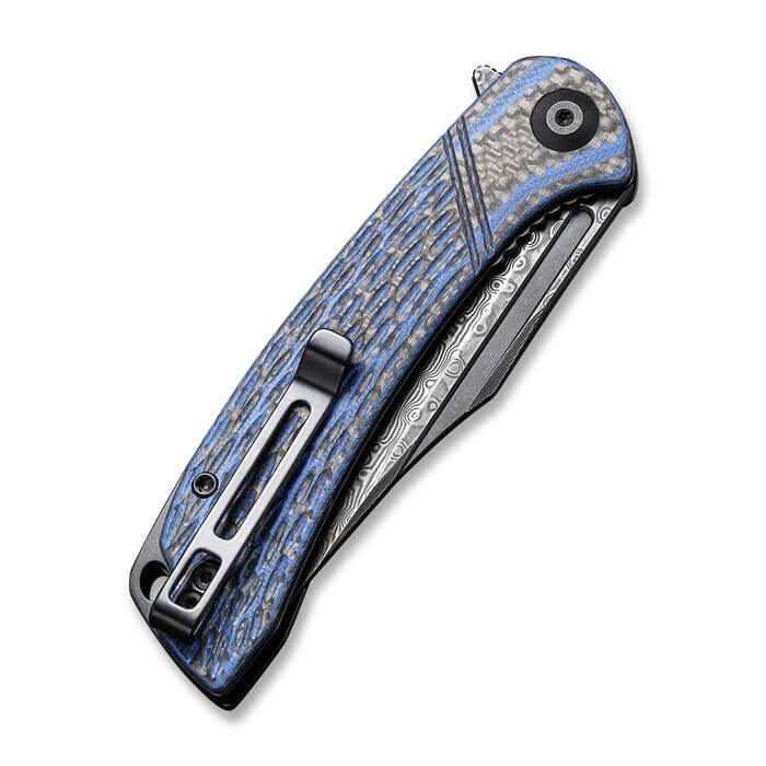 Civivi Dogma Layered Blue / Black and CF Black Rubbed Damascus - Knives.mx