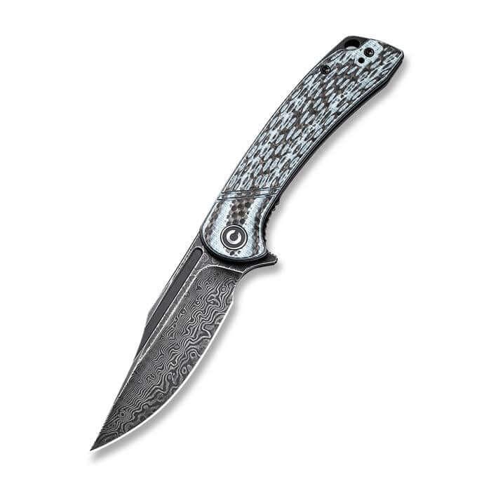Civivi Dogma Layered White/Black G10 and CF Black Rubbed Damascus - Knives.mx
