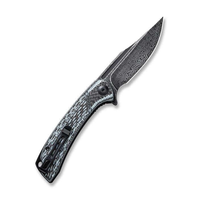 Civivi Dogma Layered White/Black G10 and CF Black Rubbed Damascus - Knives.mx