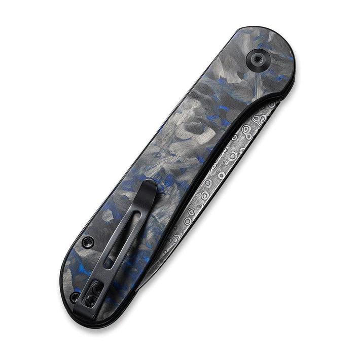 Civivi Elementum Button Lock Blue Marble Carbon Fiber Damascus - Knives.mx