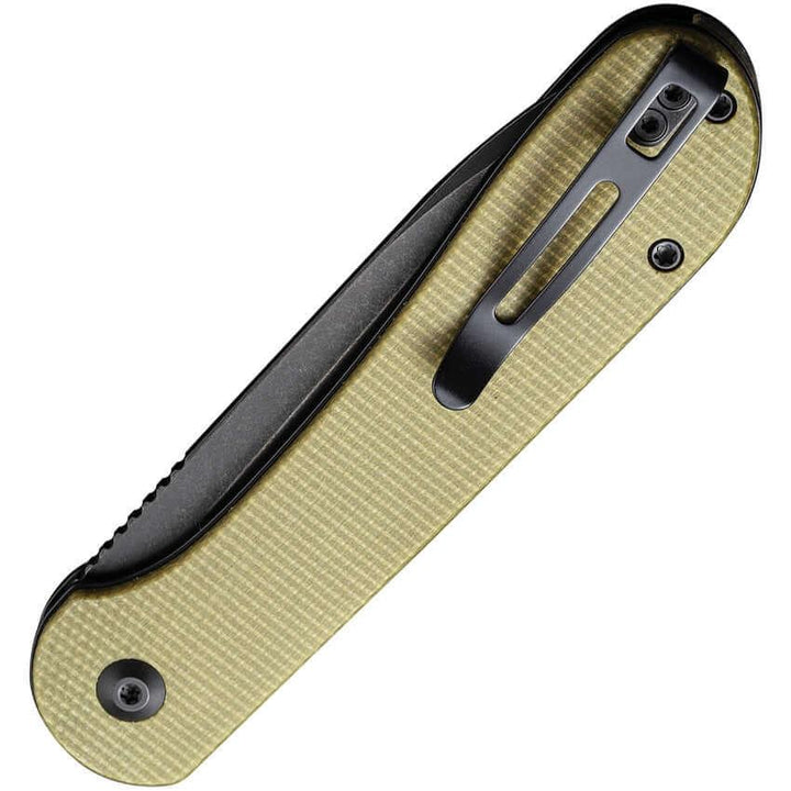 Civivi Elementum Button Lock Olive Micarta Black Stonewash 14C28N Sandvik - Knives.mx