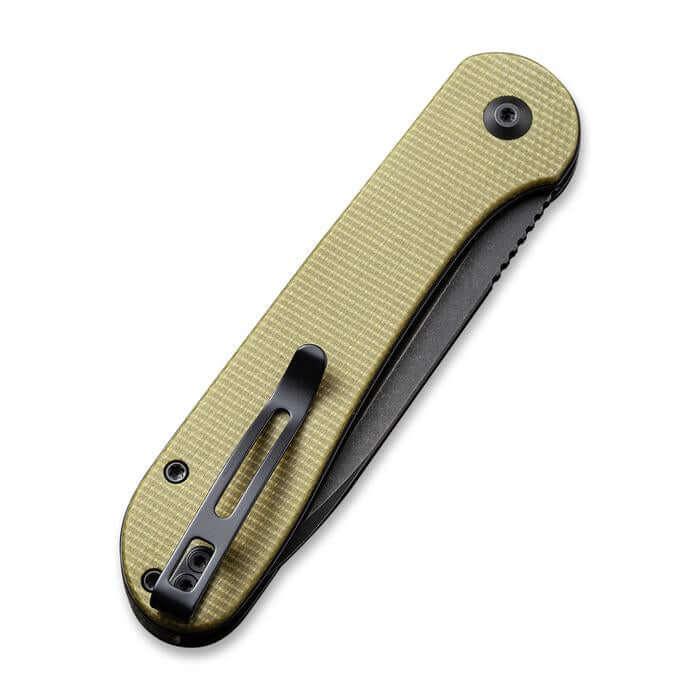 Civivi Elementum Button Lock Olive Micarta Black Stonewash 14C28N Sandvik - Knives.mx