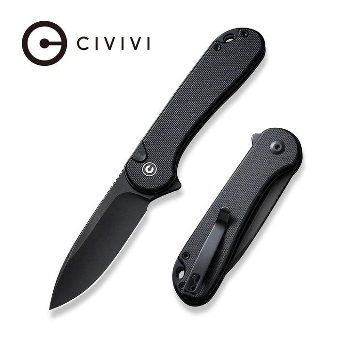 Civivi Elementum II Button Lock Blackout G10 Stonewashed Drop Point Nitro-V - Knives.mx